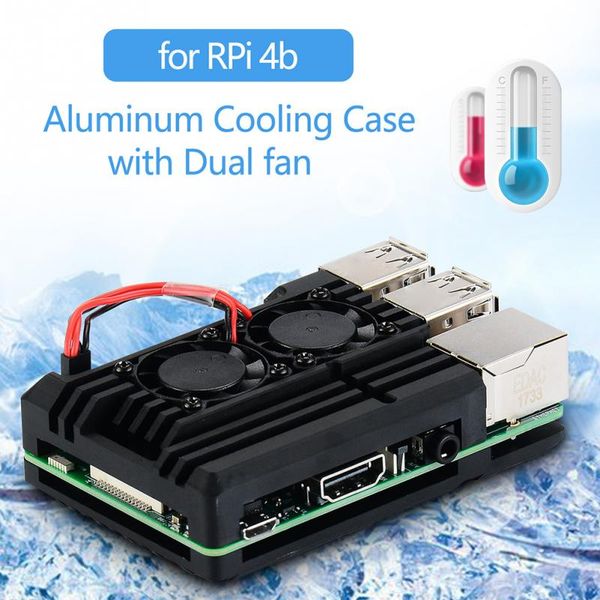 

2019 enclosure shell housing aluminium alloy box protective case for raspberry pi 4b