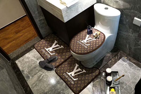 

Туалет Обложка Практичный Туалет Set Design Ванна Коврики 3 шт Наборы отеля Ванная комната Покрытием Ковер семьи Ванная Украшение Ковер