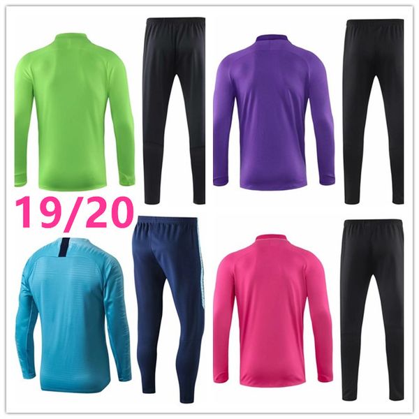

2019-2020 the new mbappe cavani football training suit de bruyne hazard kane son soccer tracksuit 9/20 spurs soccer wear sets, Black