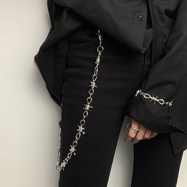 

thorns dark fashion necklace bracelet chain chain necklace hip hop punk hip hop jewelry, Silver
