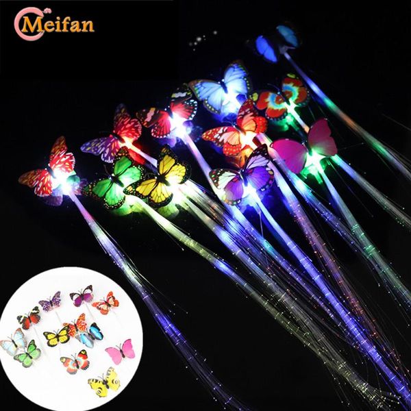 

клип meifan дети led вспомогательное оборудование волос партии свадебные украшения light-emitting волокна бабочки шпилька styling tool, Slivery;white