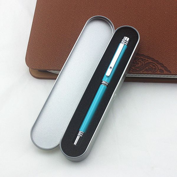 

stationery promotion metal box luxury black and silver clip rollerball pen 0.5mm black ink refill ballpoint pens christmas gift