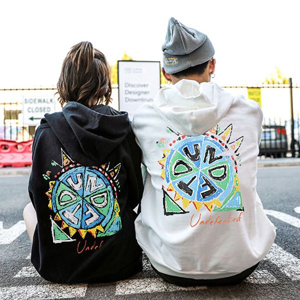 

непобедимый mens конструктора толстовка american trend марка скейтборд толстовка хлопка высокого качества цвет печати street casual пара тол, Black