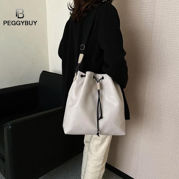 

vintage small women bucket bag for handbags women pu leather shoulder bags pu leather large handbag dropshipping