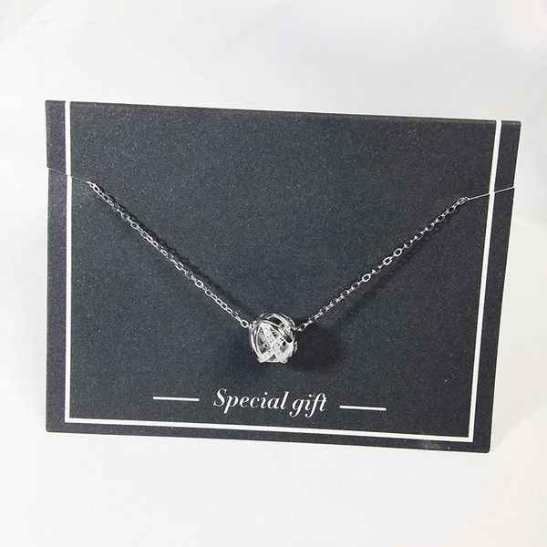 

925 sterling silver chain choker cz crystal hollow ball pendant necklace women new fashion jewelry for party/wedding 2020