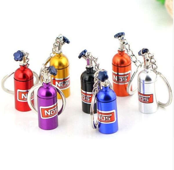 

designer keychain nos turbo nitrogen bottle metal key chain key ring holder car keychain pendant jewelry for women men unique, Silver