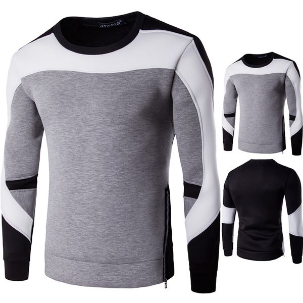 

2019 spring and autumn sweatshirts for men fashion space cotton men's outwear stitching grey color m-xxxl sizes, Black