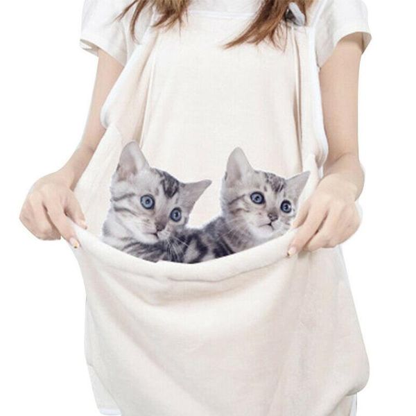 

pet cat sleeping mat aprons winter warm coral fleece apron with pocket cat nest apron dress