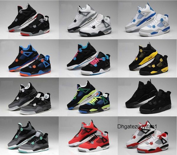 

wholesale new 4 4s bred toro bravo fire red black red mens women basketball shoes sneakers 9 color quality