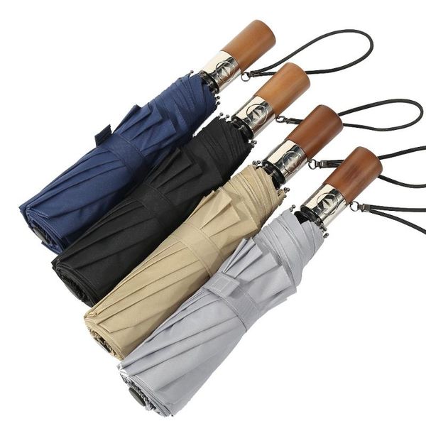 

umbrellas windproof fiberglass 10 spokes arrive fully automatic rain for women men stronglarge size 1-2 people 190t pongee l