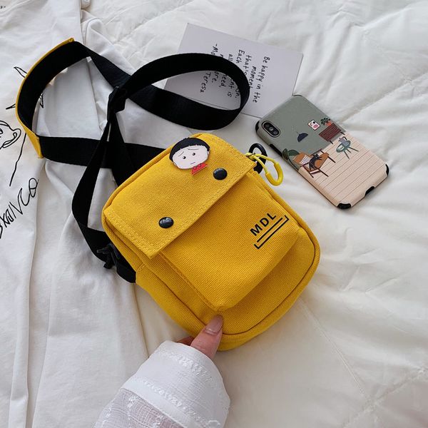 

version of small bag women 2019 new foreign style joker casual broadband shoulder bag fashion canvas slung small square