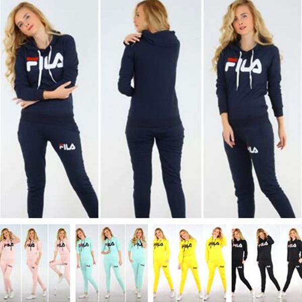 

Бренд осень спортивная одежда с капюшоном из двух частей роскошных женщин дизайнер спортивный костюм письма печать толстовки кофты и леггинсы брюки C8805