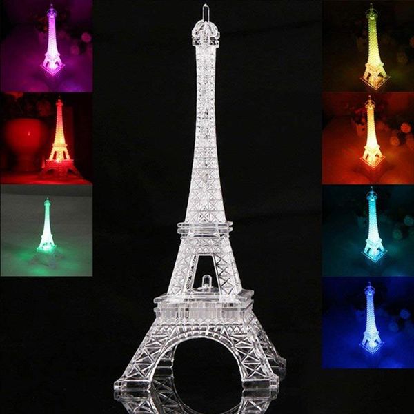 2019 Creative Led Lights Eiffel Tower Shape Colorful Crystal Lights Night Lamp Table Light Desktop Decoration Lamp Home Decor From Georgen 39 73