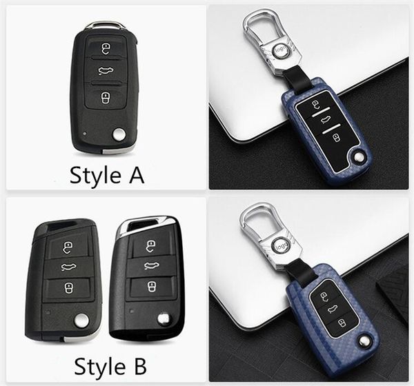 

all-inclusive luminous car key case shell zinc alloy silicone key protection cover for rapid octavia superb kamiq kodiaq
