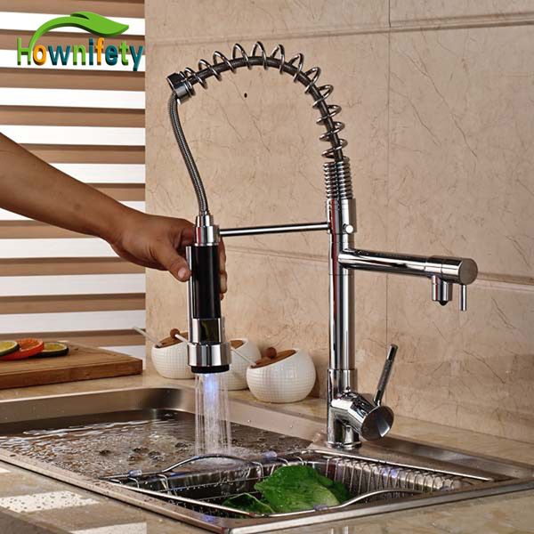 

led chrome brass bathroom basin faucet vanity sink mixer tap dual function sprayer dual handles kitchen faucet