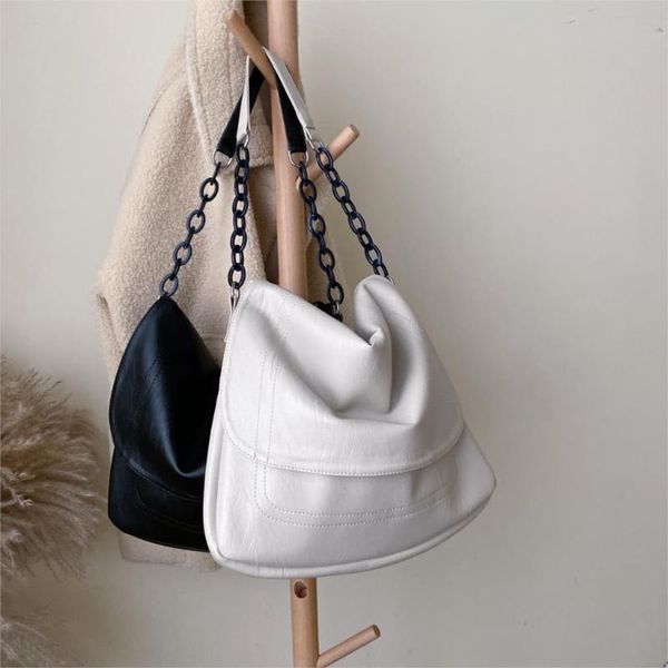 

laamei chain pu leather solid color shoulder bags for women 2019 black travel handbags lady simple hand bag female elegant