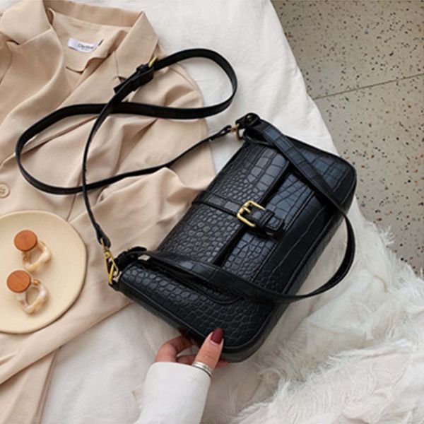 

alligator pattern pu leather crossbody bags for women 2020 belt shoulder messenger bag lady travel purses and handbags