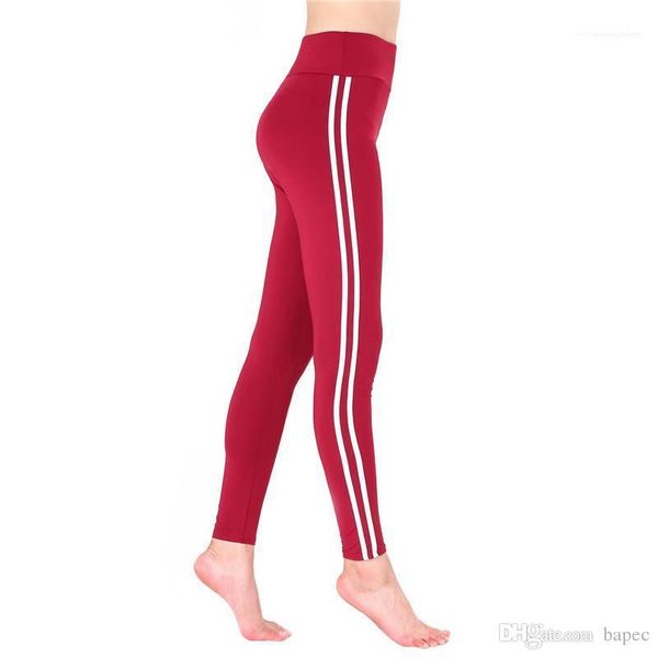 

yoga trousers skinny ladies fashion pants designer striped womens leggings sports capris high waist active, Black