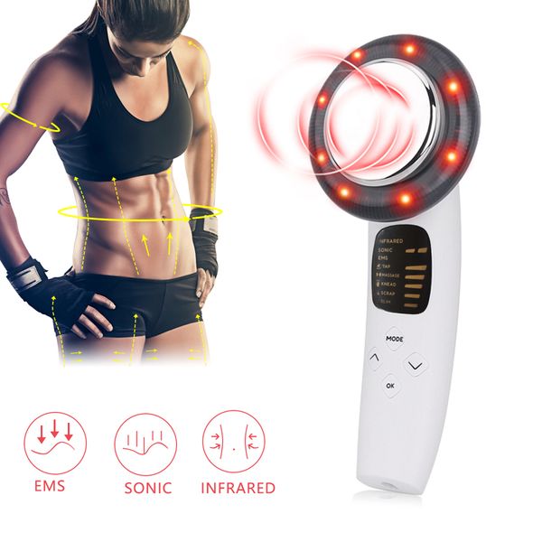 

portable three-in-one ultrasound slimming instrument ems micro-electric beauty machine led colorful light fat removal massage equipment 1pcs