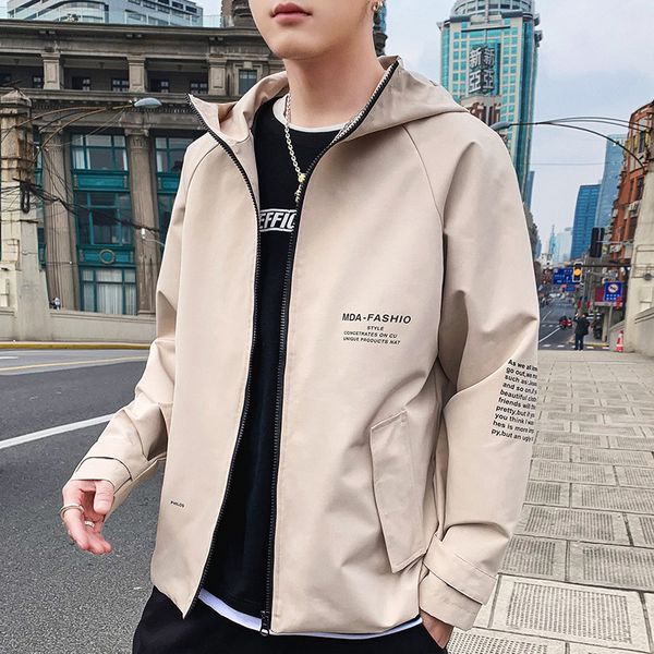 

jacket men's 2019 spring and autumn new style korean-style trend students hooded casual autumn clothing jacket men's wear, Black;brown