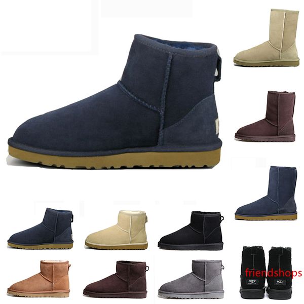 

2019 new wgg designer australia women classic snow boots ankle short bow fur boot for winter grey navy black women shoes ing