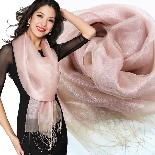 

gao file lady double layer elegant silk scarf, Blue;gray