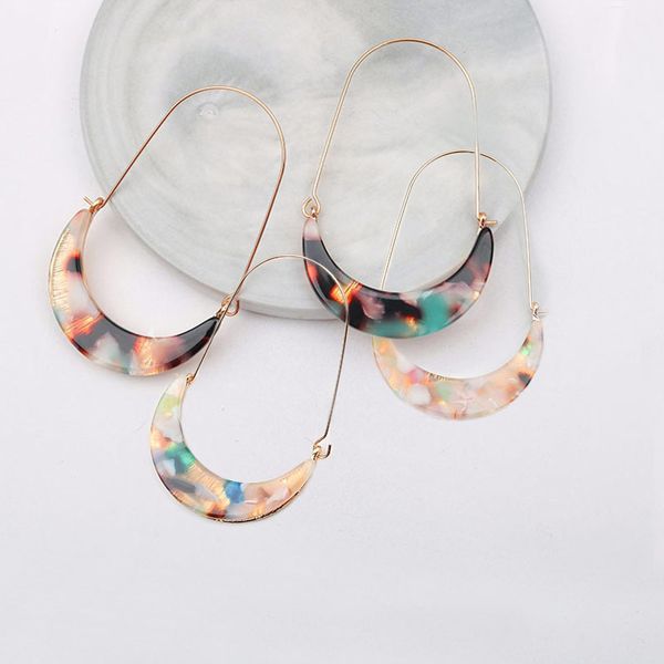 

jewelry earrings hoop moon crescent tortoise new acetate fashion drop shell, Silver