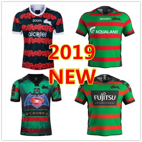 

2019 2020 south sydney rabbitohs home anzac rugby jerseys 18/19/20 national rugby league shirt jersey australia rugby shirts, Black;gray