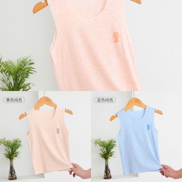

gspoy children's vest boys' traceless modal base shirt sleeveless ice silk thin all-match sling underwear home girls' suspend, Blue