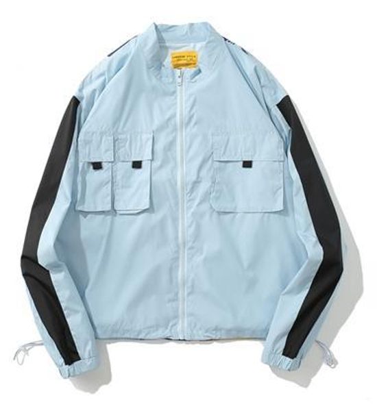 

hip hop creative printed color block patchwork thin jackets men/women 2018 autumn fashion casual streetwear male coats655, Black;brown