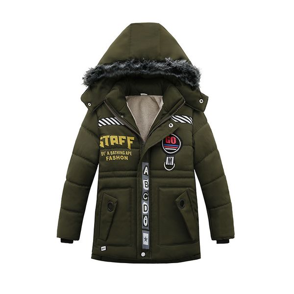 UK Kids Boys Winter Warm Hooded Padded Coat Jacket Parka Parka Outwear 2-6 Years