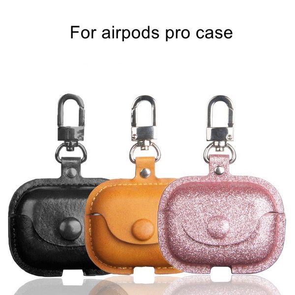 

роскошный блеск кожаный чехол для airpods pro bluetooth беспроводные наушники защита от падения сумка-чехол для airpods 3 аксессуары бесплат