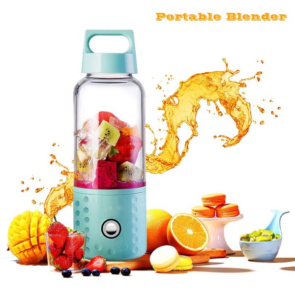 

portable blender for car blue smoothie blender usb juicer cup 500ml cup fruit mixing machine with 4000mah rechargeable batteries