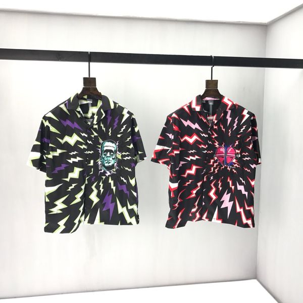 

new european men's long shirt long t-shirt printed dark jacquard short sleeve t-shirt letter logo same for men and women 04, White;black