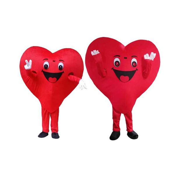 

2019 red heart cartoon mascot walking figure costume, Red;yellow
