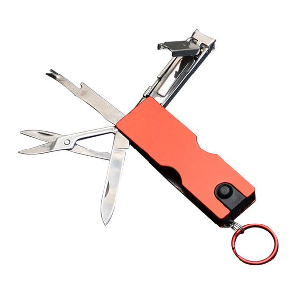 

hoomall mini fashion keychain swiss knife led ear cleaner nail clippers pocket key ring earpick portable key fold multi function