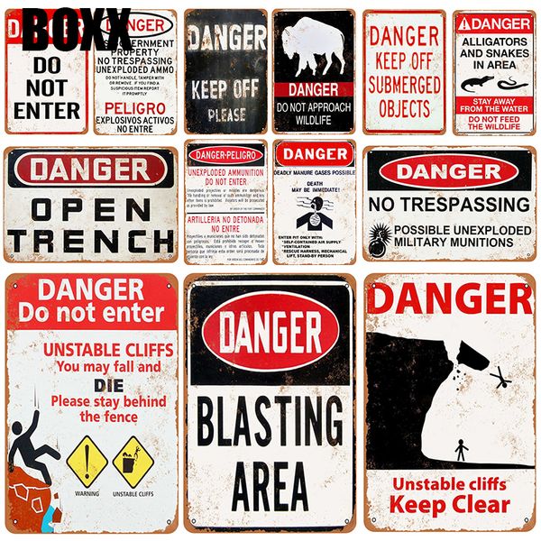 

danger plaque metal vintage tin sign pin up shabby chic decor metal signs vintage bar decoration metal poster pub plate home art decor