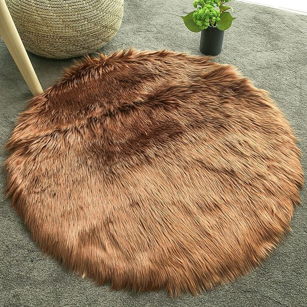 

fluffy rugs 90x90cm chair carpet floor wool carpet multicolored circular bedroom mat home living room sofa