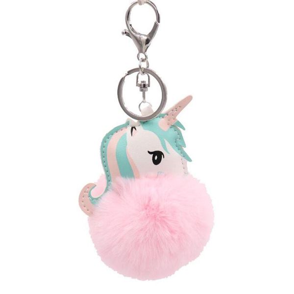 

10pcs/lot girls fashion jewelry party favors keychains plush unicorn splicing color cute keyring for women bag decorations, Slivery;golden