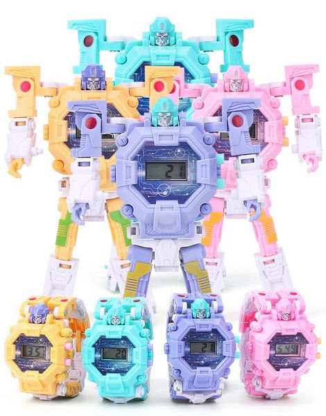 

new children's deformation watch boy deformation toy watch electronic display creative transformers children deformation girl watch