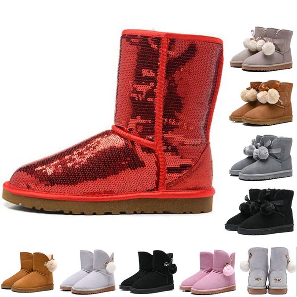 

New WGG classic boots for women shoes blue color grey color gold color designer snow fur boot women ankle boots
