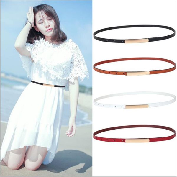 

2020 temperament popular dress decorative belts for women simple versatile smooth buckle high-grade genuine leather belts, Black;brown