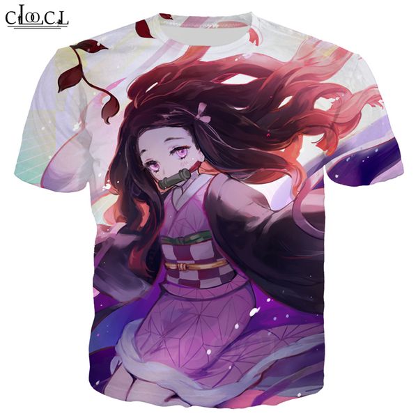 

demon slayer kimetsu no yaiba t shirt men women anime girl kamado nezuko 3d print short sleeve harajuku style streetwear, White;black