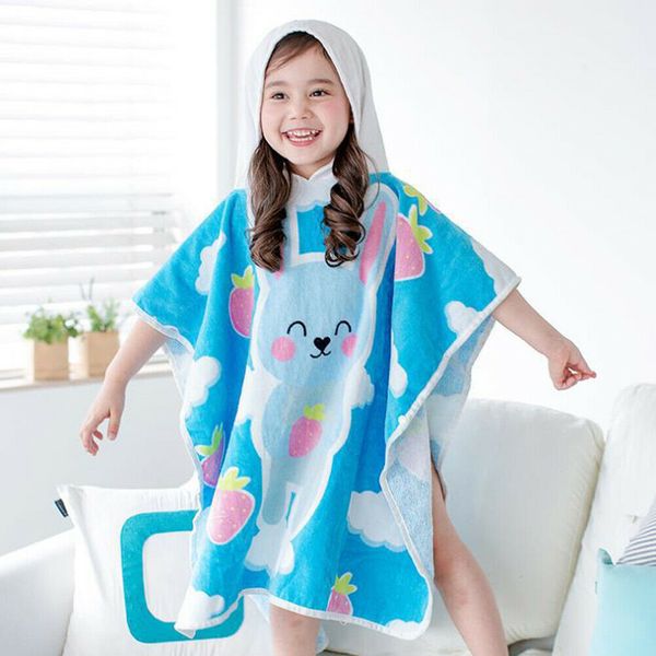 

2019 Childrens 100% Cotton Bathrobe Terry Towelling Hooded Bath Robe Gown Cartoon nightgown