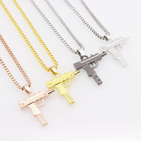

alloy pistol model necklace europe united states popular clavicle chain sweater chain designer necklace jewelry men women friend gifts, Silver
