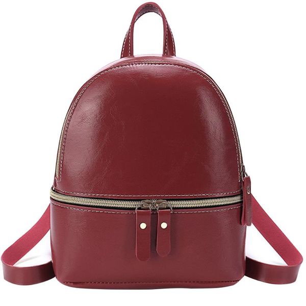 

women college zipper closure crossbody school student travel bags pouch backpack multifunctional solid fashion pu leather
