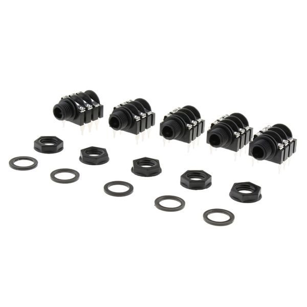 

5 x guitar audio plug socket with washers for musical instrument