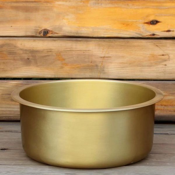 

brass nordic kitchen sink embedded platform basin circular single-tank dishwasher basin retro fruit washer basin