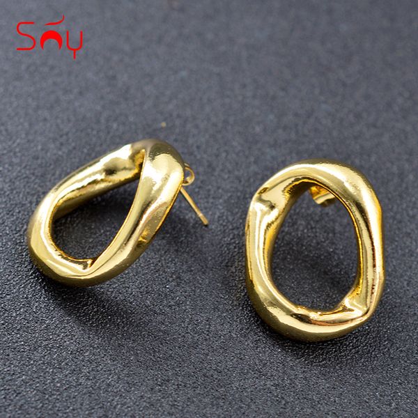 

sunny jewelry fashion round hoop earrings for women copper jewelry findings selling earrings for party wedding gift, Golden;silver