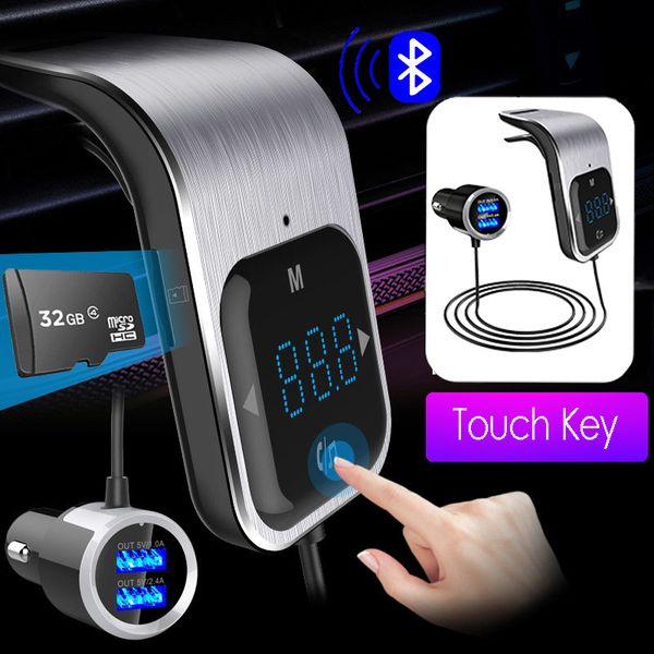 

jinserta bluetooth 5.0 car mp3 player wilrless tf music fm modulator with hands-speaking dual usb fast charger